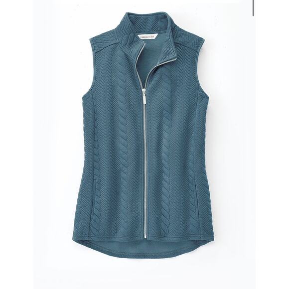 NWOT Coldwater Creek Curved Hem Cable Vest 1X - Picture 1 of 9